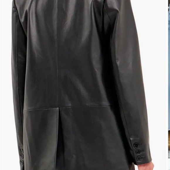 Endless Rose Black Faux Leather Blazer - Picture 3 of 9